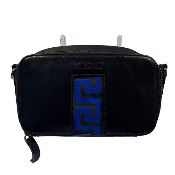 Versace Handbags - Versace Black and Blue Crossbody Bag